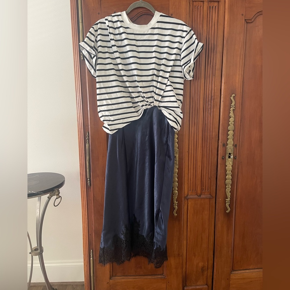 3.1 Philip Lim draped t-shirt slip combo dress